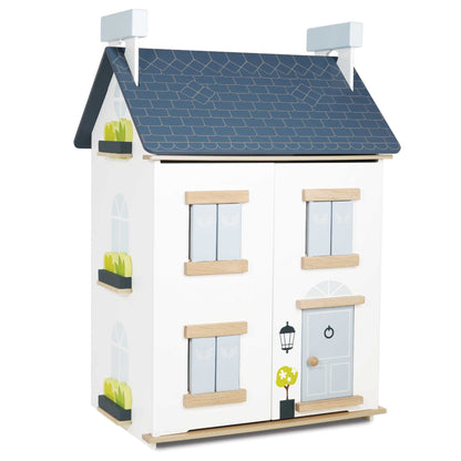 Sky Dolls House, a beautifully crafted wooden dollhouse with multiple rooms from Froglet Toys
