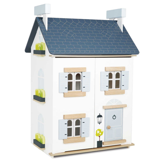 Sky Dolls House, a beautifully crafted wooden dollhouse with multiple rooms from Froglet Toys
