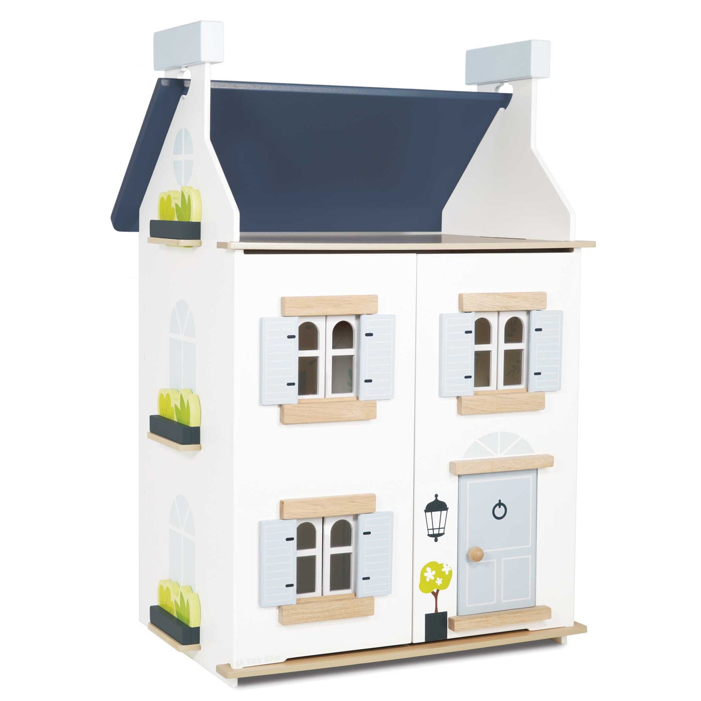 Sky Dolls House, a beautifully crafted wooden dollhouse with multiple rooms from Froglet Toys
