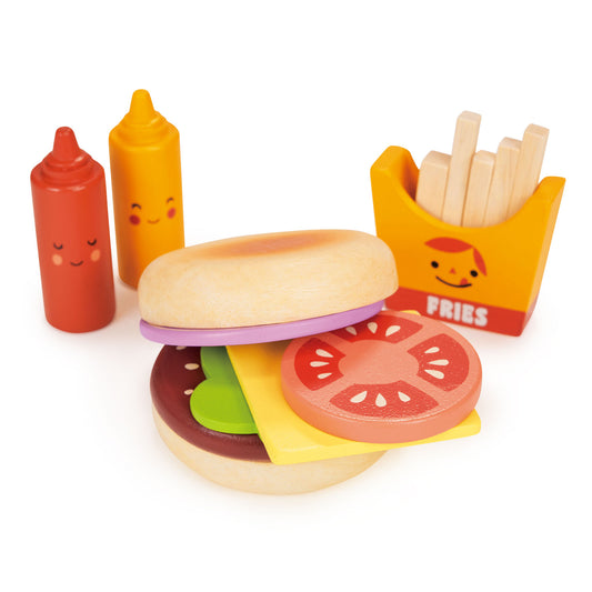 Froglet Toys Take-out burger set with realistic details
