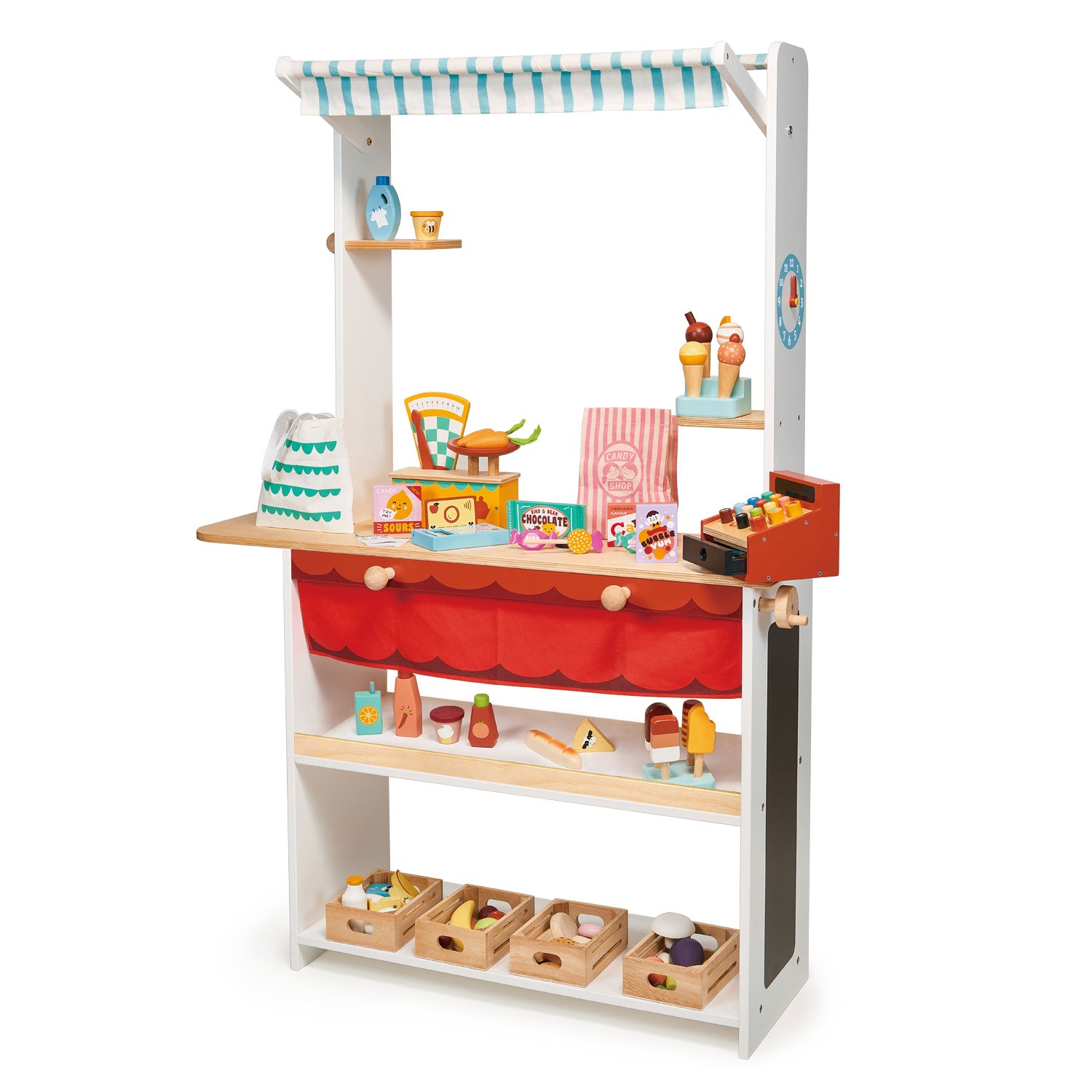 Shopkeepers stand pretend playsets with wooden accessories - Froglet Toys
