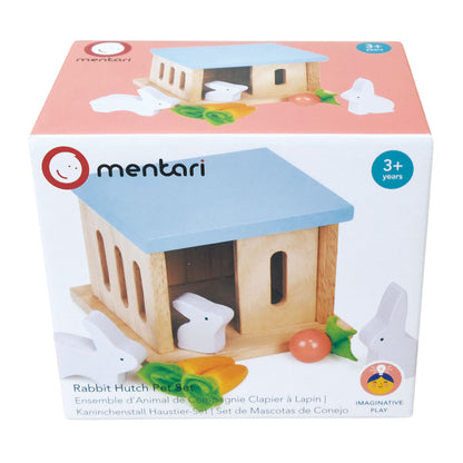 Mentari Dolls House Rabbit Hutch Pet Set