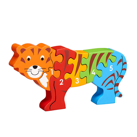 Tiger 1-5 jigsaw puzzle for toddlers’ early learning and fun by Froglet Toys
