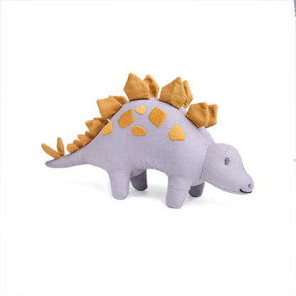 Steggy dinosaur linen soft toy from Threadbear Design.  Suitable from birth.  Great for imaginative play and cuddles.  Collect all of the set.