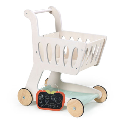 Wooden shopping cart toy for for kids by Froglet Toys
