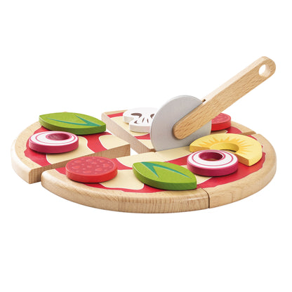 Pizza and Toppings with Slice Cutter