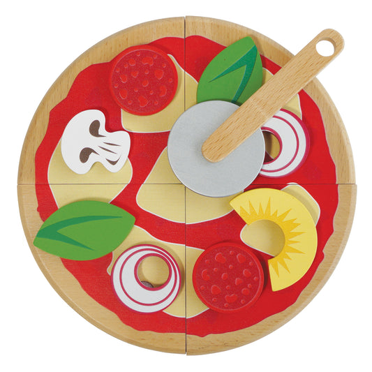 Pizza and Toppings with Slice Cutter